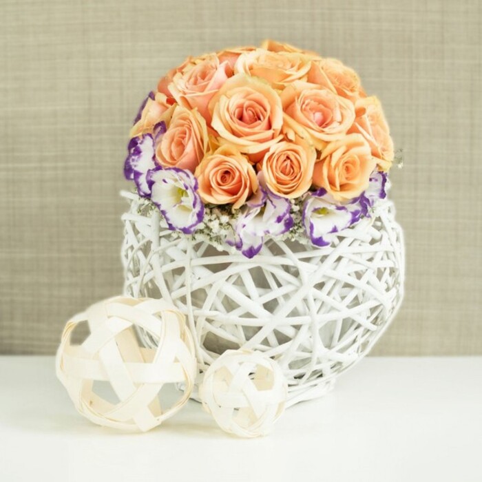 ORANGE ROSES WEDDING CENTREPIECE